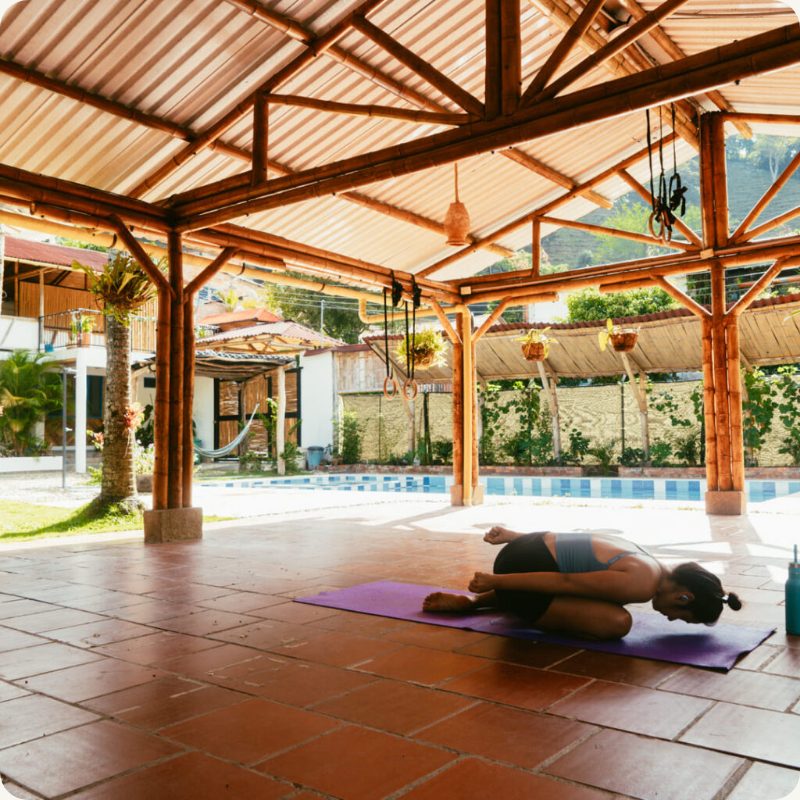 Yoga shala at Casa Kandamy coliving in Colombia