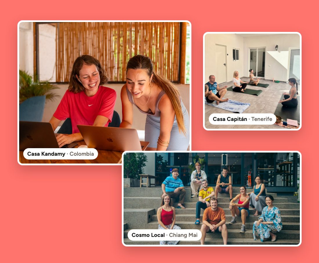 Client colivings: Casa Kandamy in Colombia, Casa Capitán in Tenerife and Cosmo Local in Chiang Mai
